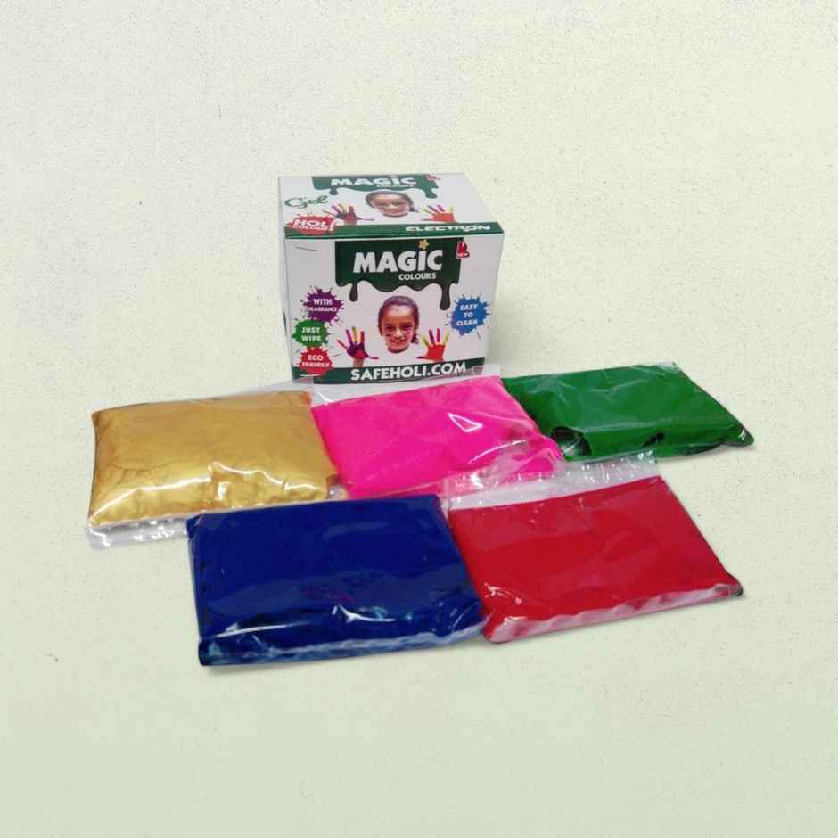 Buy Magic Colours Non Toxic Skin Friendly Holi Color | Pack of 5 ...