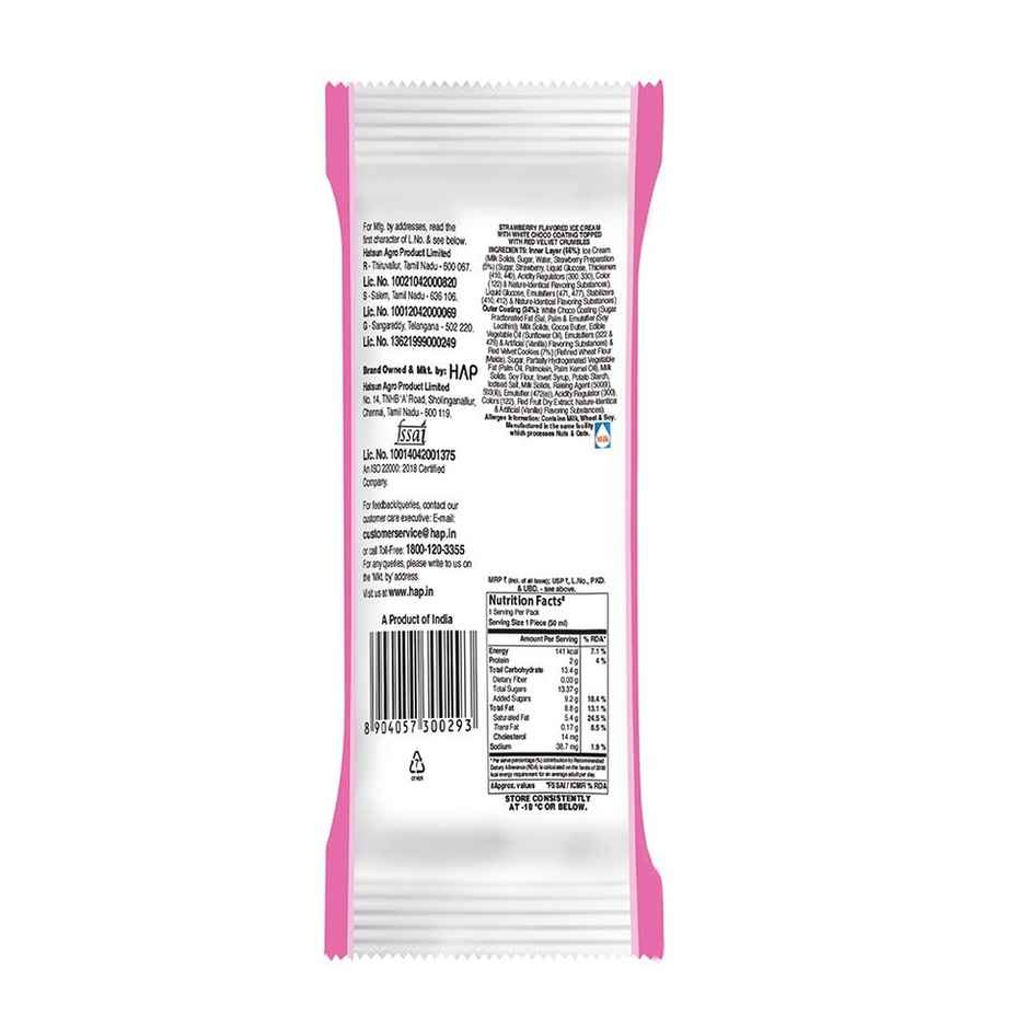 Arun Berry Hearts Ice Cream Stick (50ml) & Floweraura Signature Red Rose In Sleeve (1pc) Combo