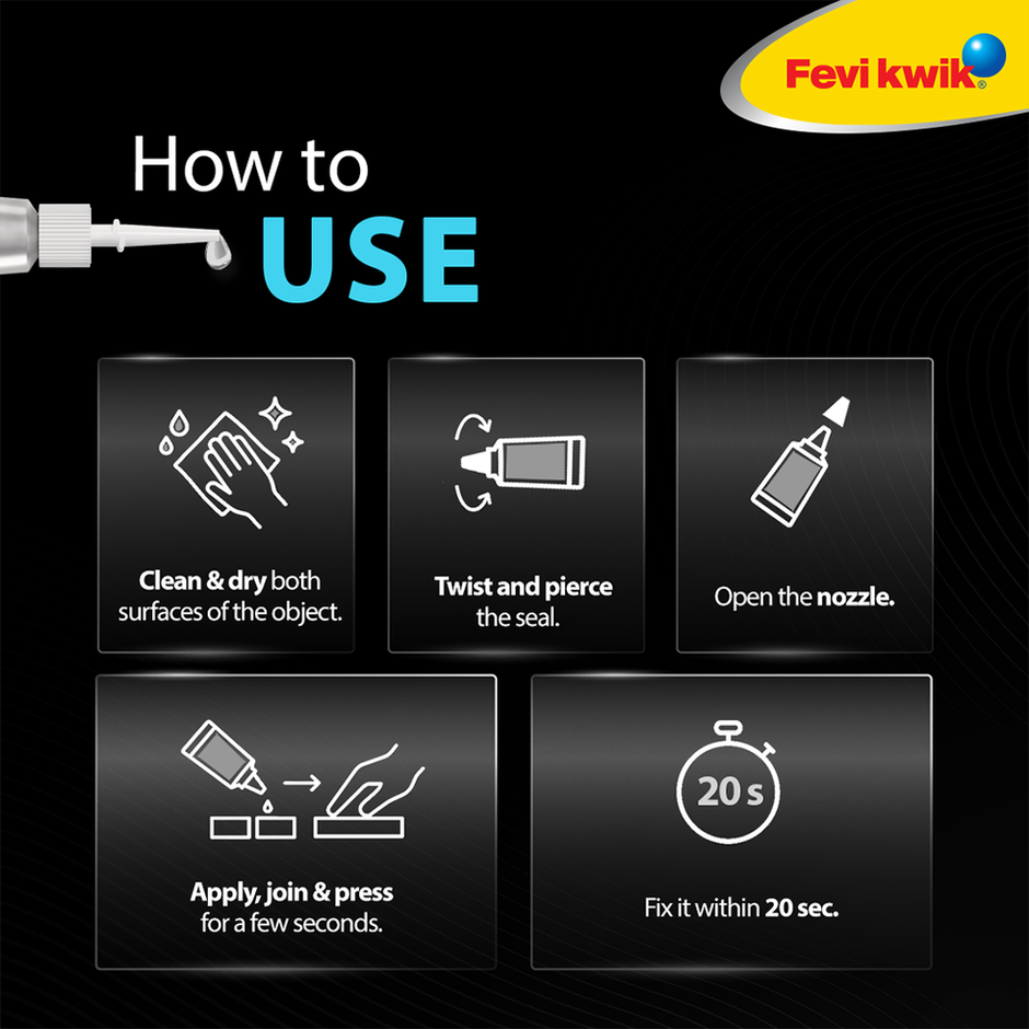 Fevikwik Advanced 3G Instant Glue For Repair | Water-Proof | Shock Proof | Long Lasting Bonds