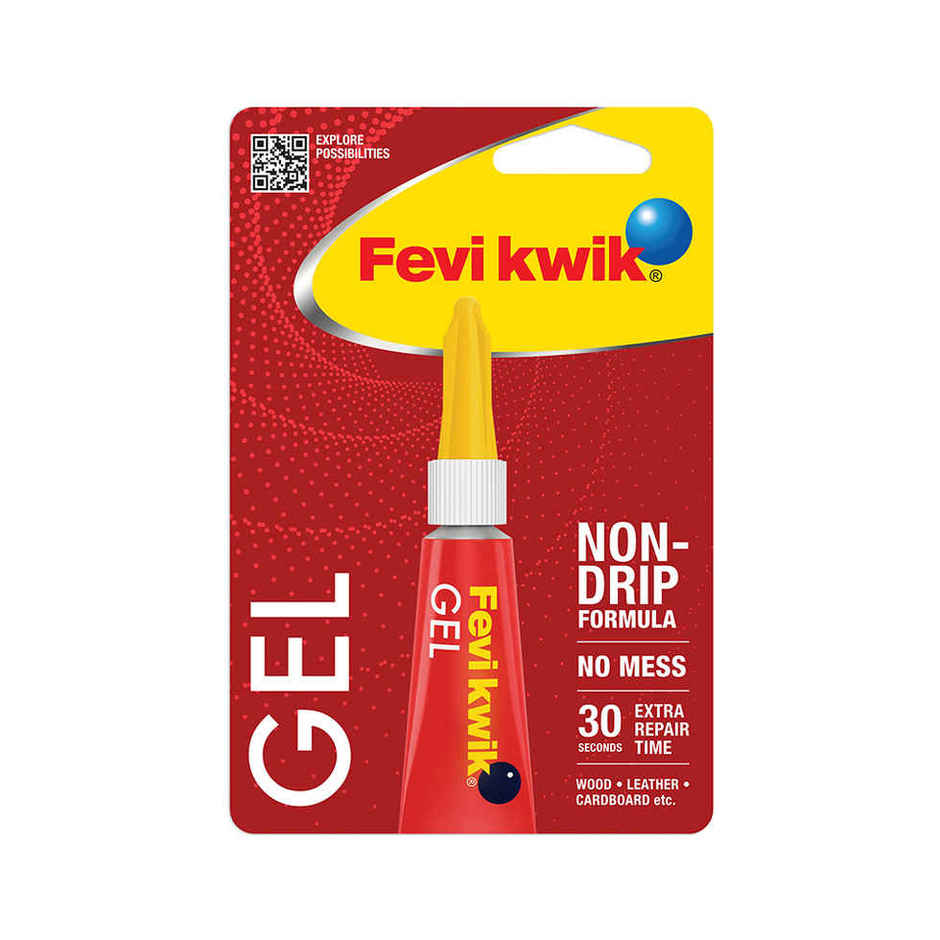 Fevikwik Gel | Instant glue for repair | No spillage | Clear non drip formula | Extra repair time Combo