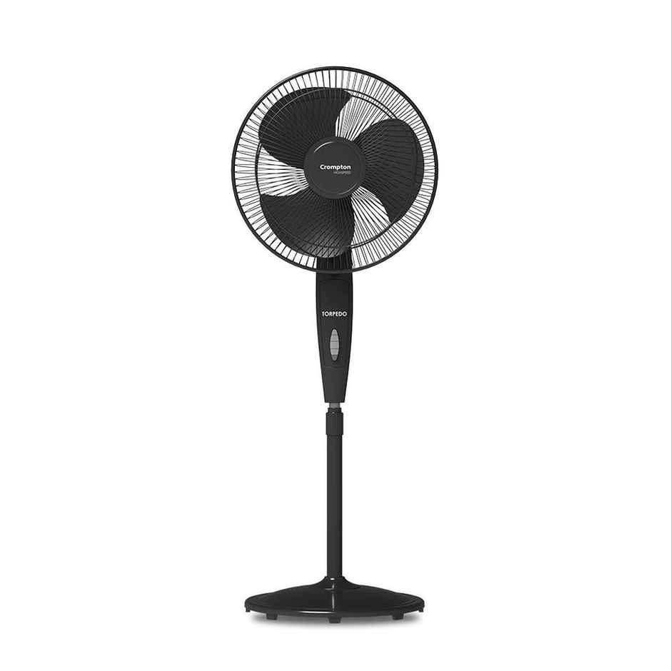 Crompton High speed Torpedo Pedestal Fan, 400mm, Black