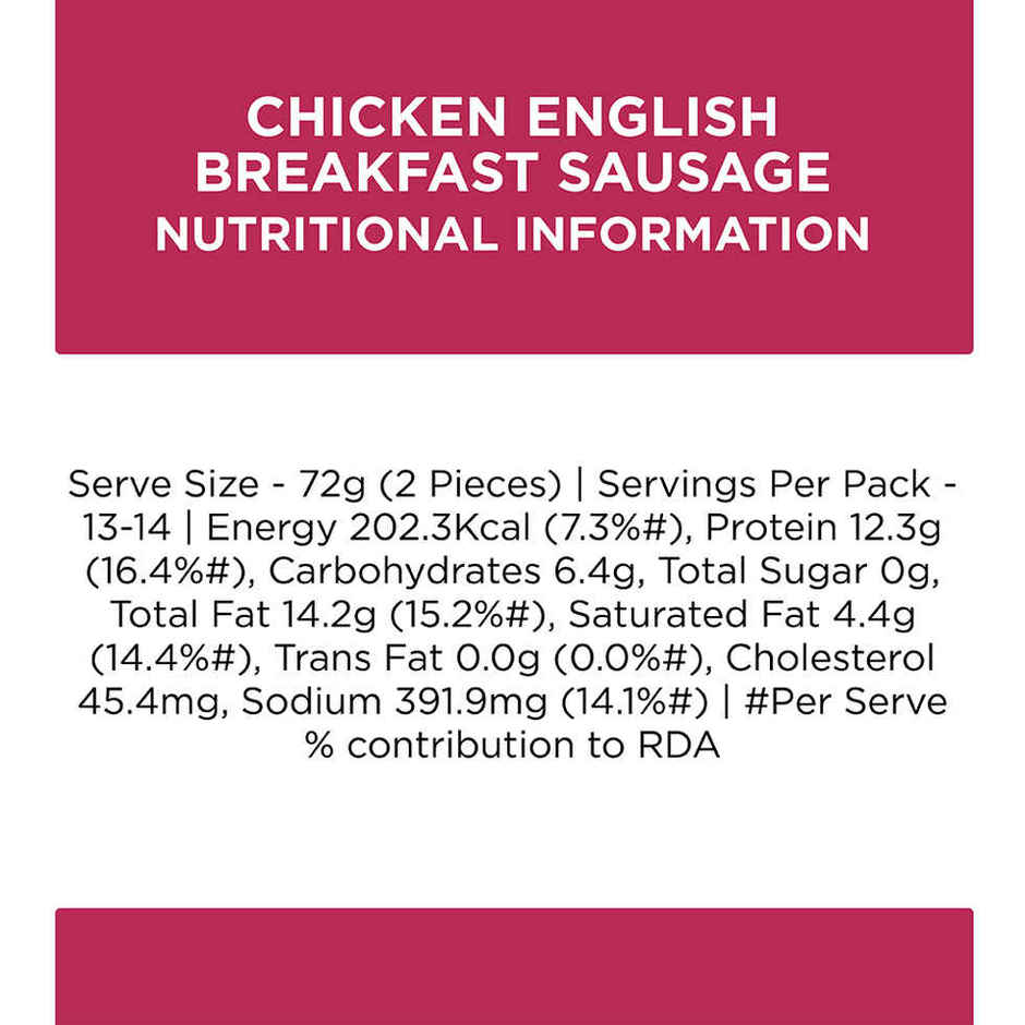 Prasuma Fs Chicken English Breakfast Sausage