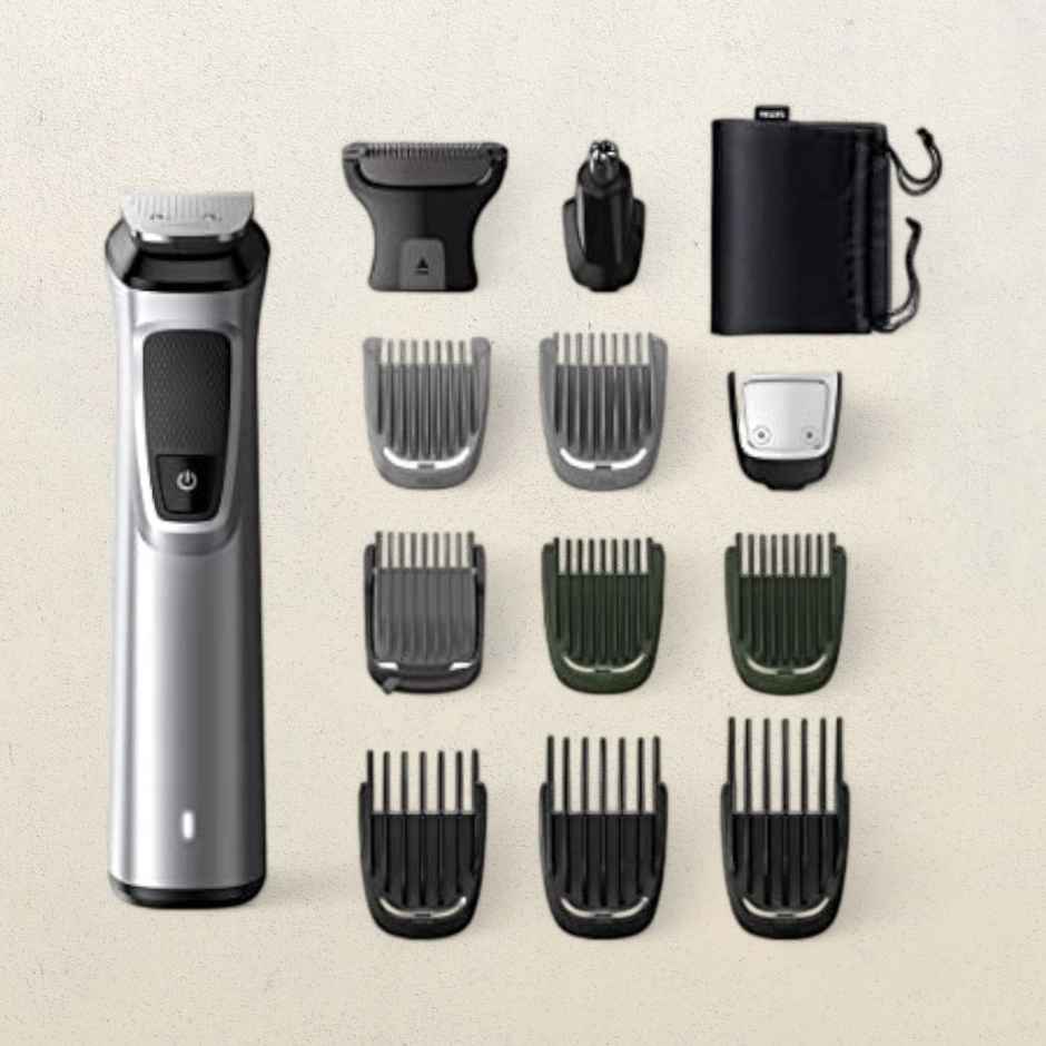 Philips India's No.1 Men's Trimmer | 13-in-1 Kit - Face, Body & Private Parts | 120 Min Runtime | MG7715/65