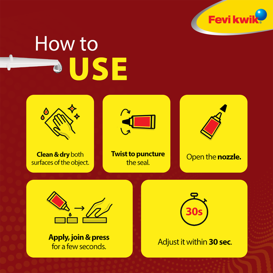 Fevikwik Gel | Instant glue for repair | No spillage | Clear non drip formula | Extra repair time