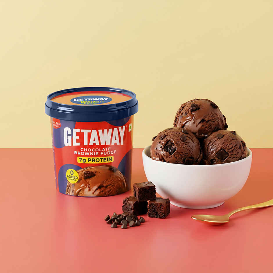 Get-A-Way Chocolate Brownie Fudge High Protein Ice Cream Cup | Zero Added Sugar