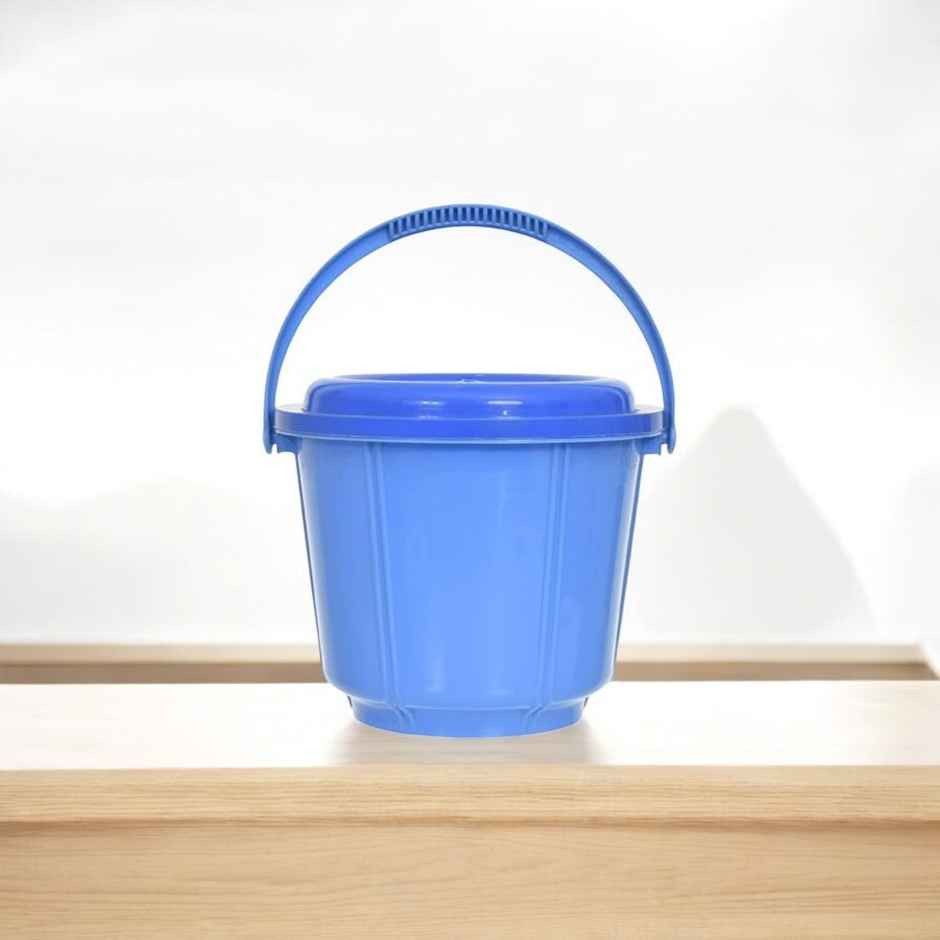 Kuber Industries Multiuses Plastic Bucket with Handle& Lid, 5 L | Blue