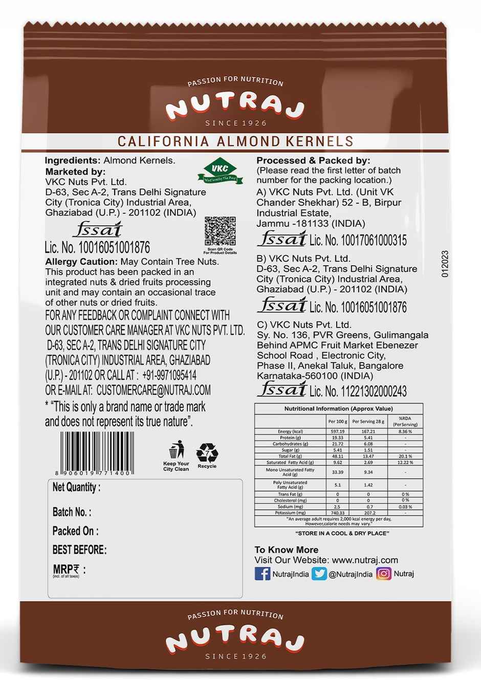Nutraj California Almond Kernels