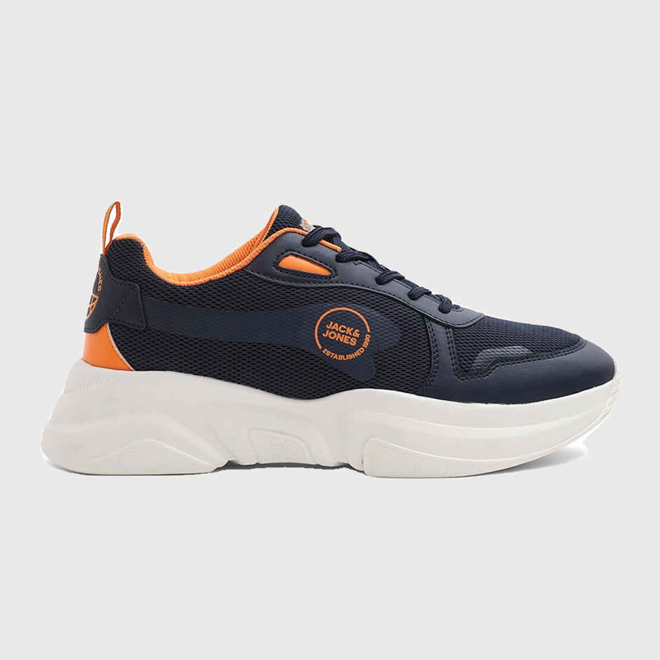 Jack & Jones Men's Navy Blue Colourblocked Chunky Sneakers - 40