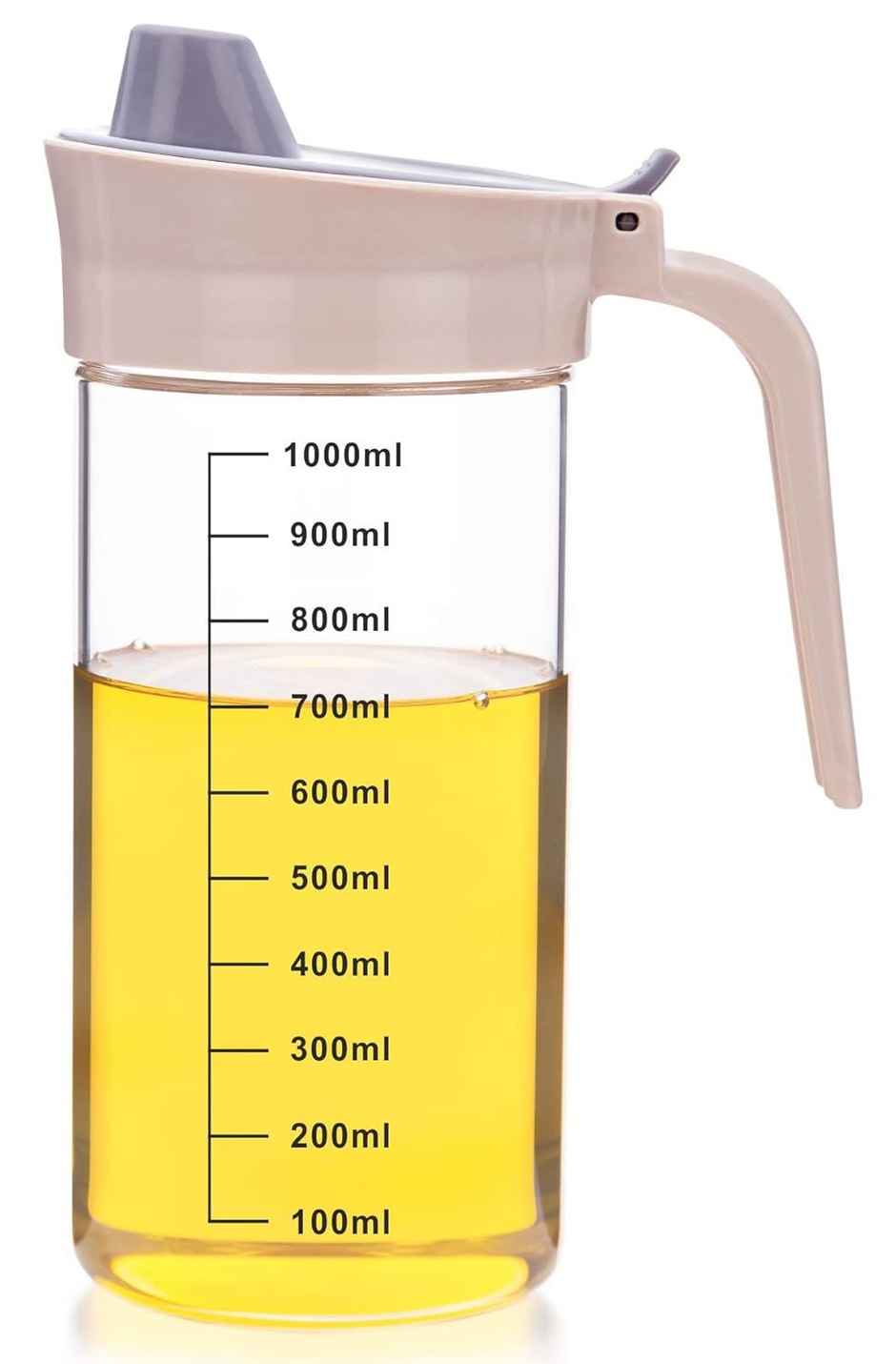 Signoraware Glass Oil Dispenser & Pourer | 1000 ml | Clear | Oil Pourer Bottle