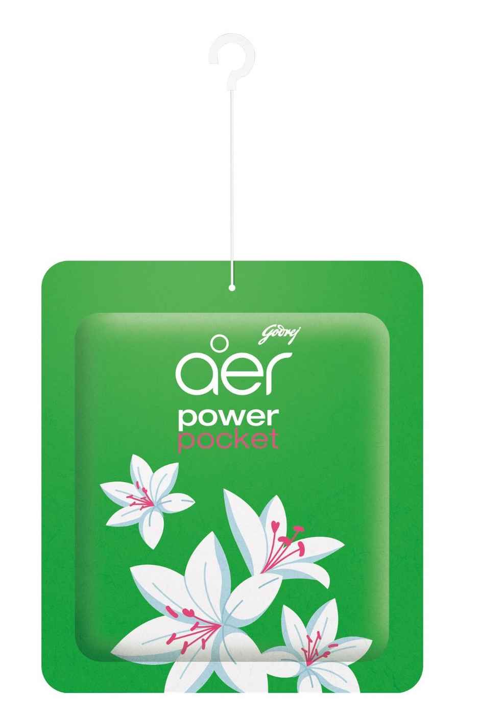 Godrej Aer Power Pocket Bathroom Freshener - Jasmine Floral Delight