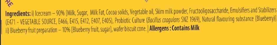 Mercely's Fruit Filled Blueberry Ice Cream Cone