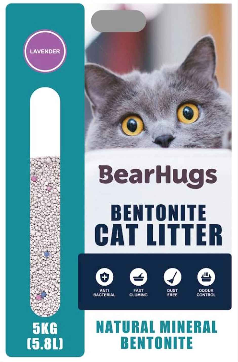 BearHugs Bentonite Cat Litter - Lavender Combo