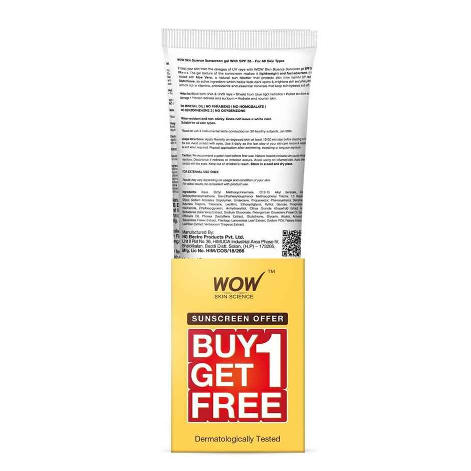 Wow Skin Science Sunscreen Creme SPF 55 PA++ - Tube