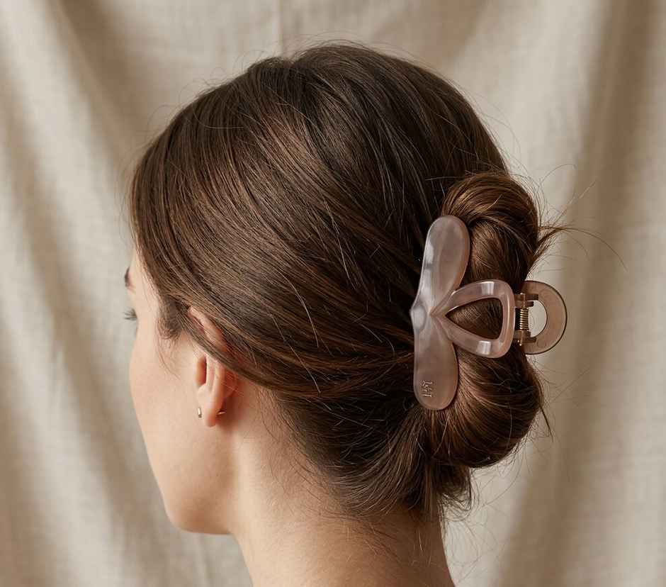 The Opal Factory Hair Accessories | Swan-Shaped Hair Claw Clips | Pack of 3 | Brown Multi