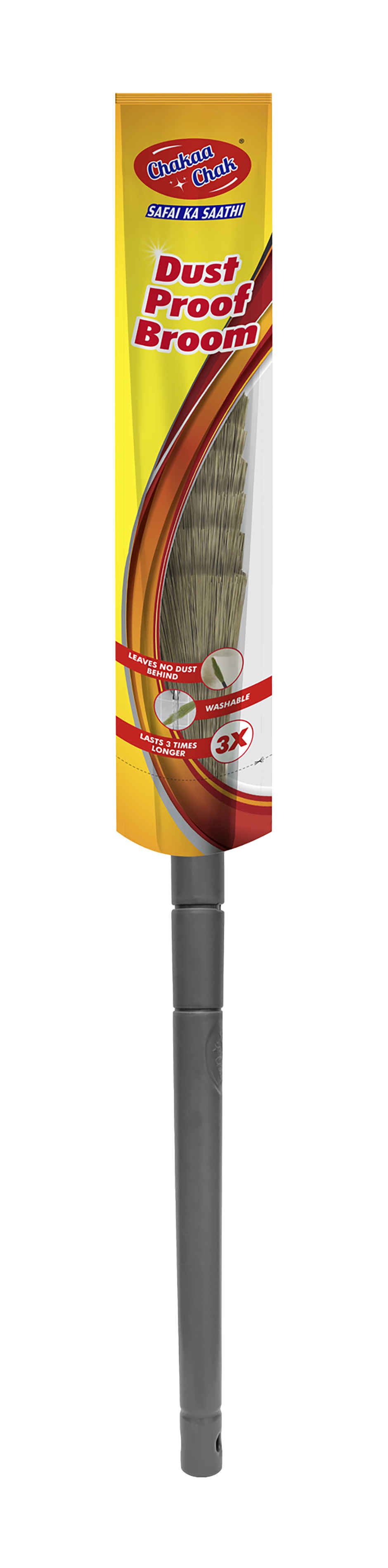 Chakaachak Dust Proof Broom | Washable Plastic Fiber Jhadu