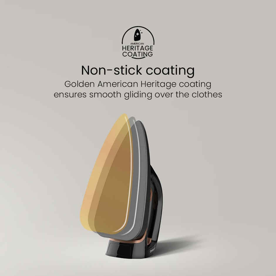 Crompton ACGEI-INSTAGLIDE 1000 W Dry Iron with NonStick Coating, Six Fabric Settings, Auto Cut off - BLACK AND BROWN