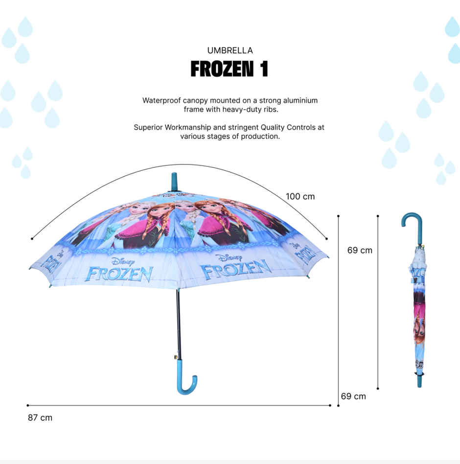 Citizen Kids School Umbrella | 2 Fold | 19 Inch | Frozen Printed