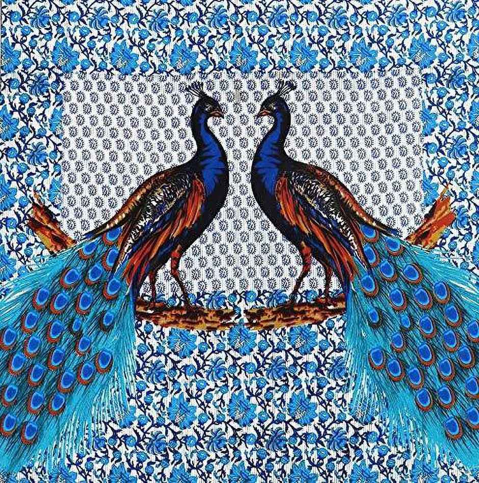 Metro Living 104 Tc Cotton Double Animal Flat Bedsheet | Pack Of 1, Blue)