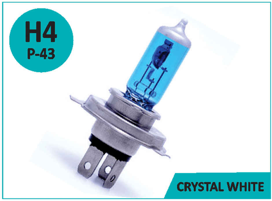 Potauto H4 Crystal White | Halogen Headlight Bulb For Car With 12V 130/100W 4300K | P43T