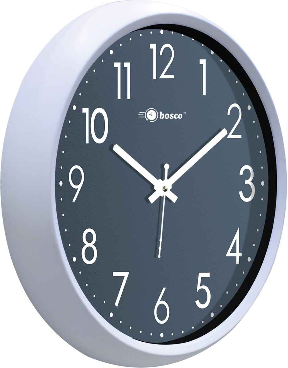 Bosco Decorative Silent Black Elegant 30 CM Modern Design Round Wall Clock BWC 1245