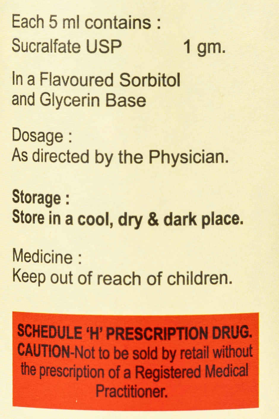 Sucragel Sugar Free Oral Suspension