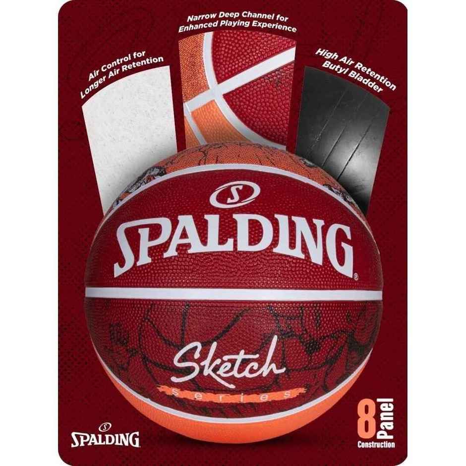 Spalding Sketch Crack Basketball | Red | Size - 7