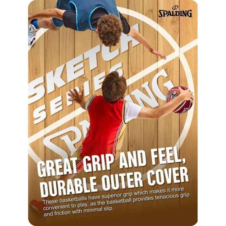 Spalding Sketch Crack Basketball | Red | Size - 7
