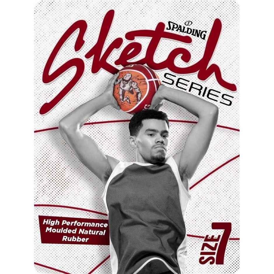 Spalding Sketch Crack Basketball | Red | Size - 7