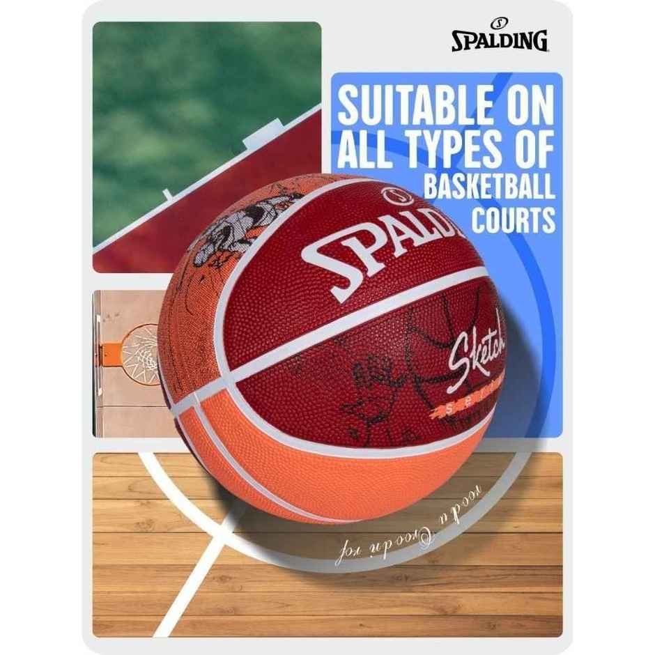 Spalding Sketch Crack Basketball | Red | Size - 7