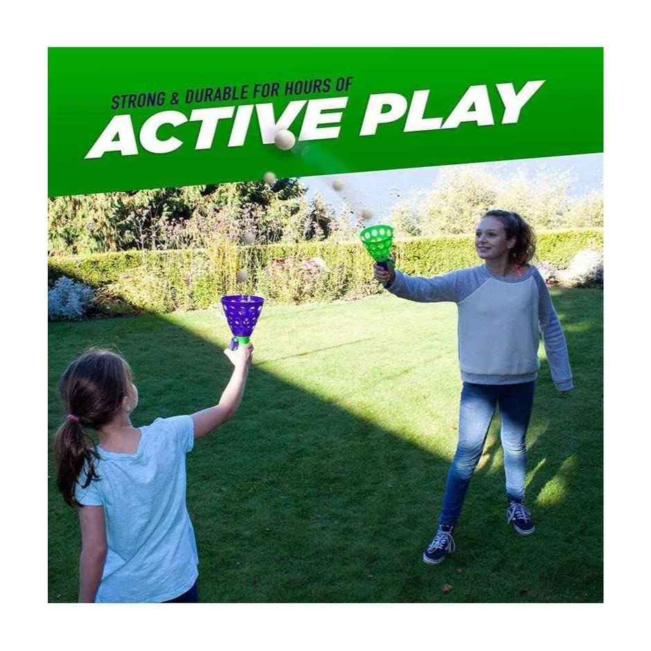 Storio Click and Catch Ball Game | Outdoor Twin Launcher Catch Toy