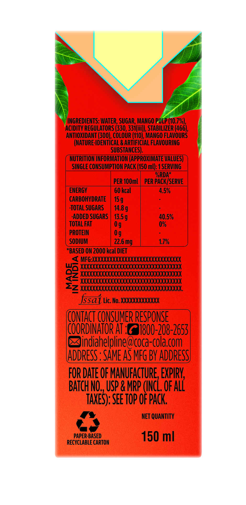 Maaza Mango Fruit Juice Tetrapack