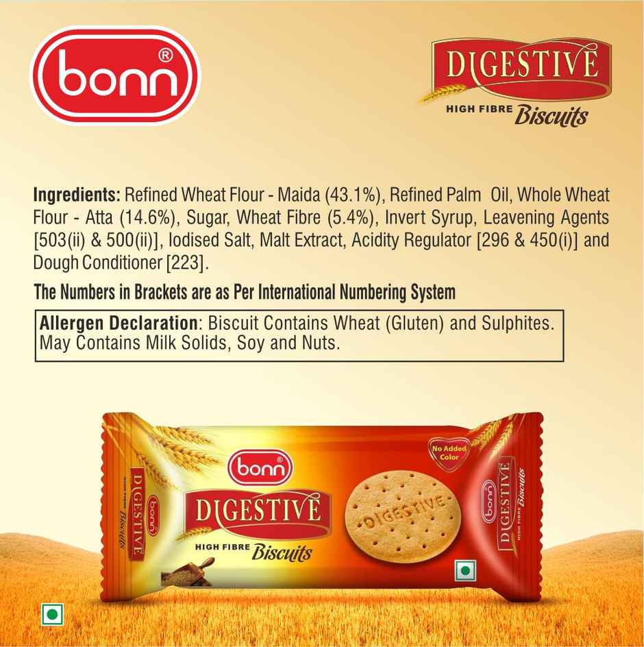 Bonn Digestive High Fiber Biscuits Healthy and High Fiber Cookies
