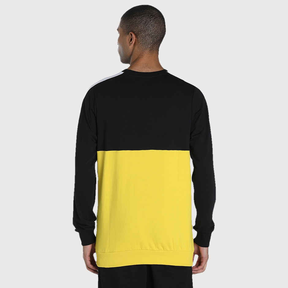Puma Men's Sweatshirt Crew-Neck Colorblock X One8 - Yellow | M