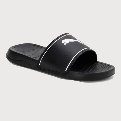 Puma Marine Unisex Slides | Black- White-Castlerock | Size - UK 6