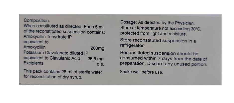 Mox CV BD 228.5mg Powder for Oral Suspension