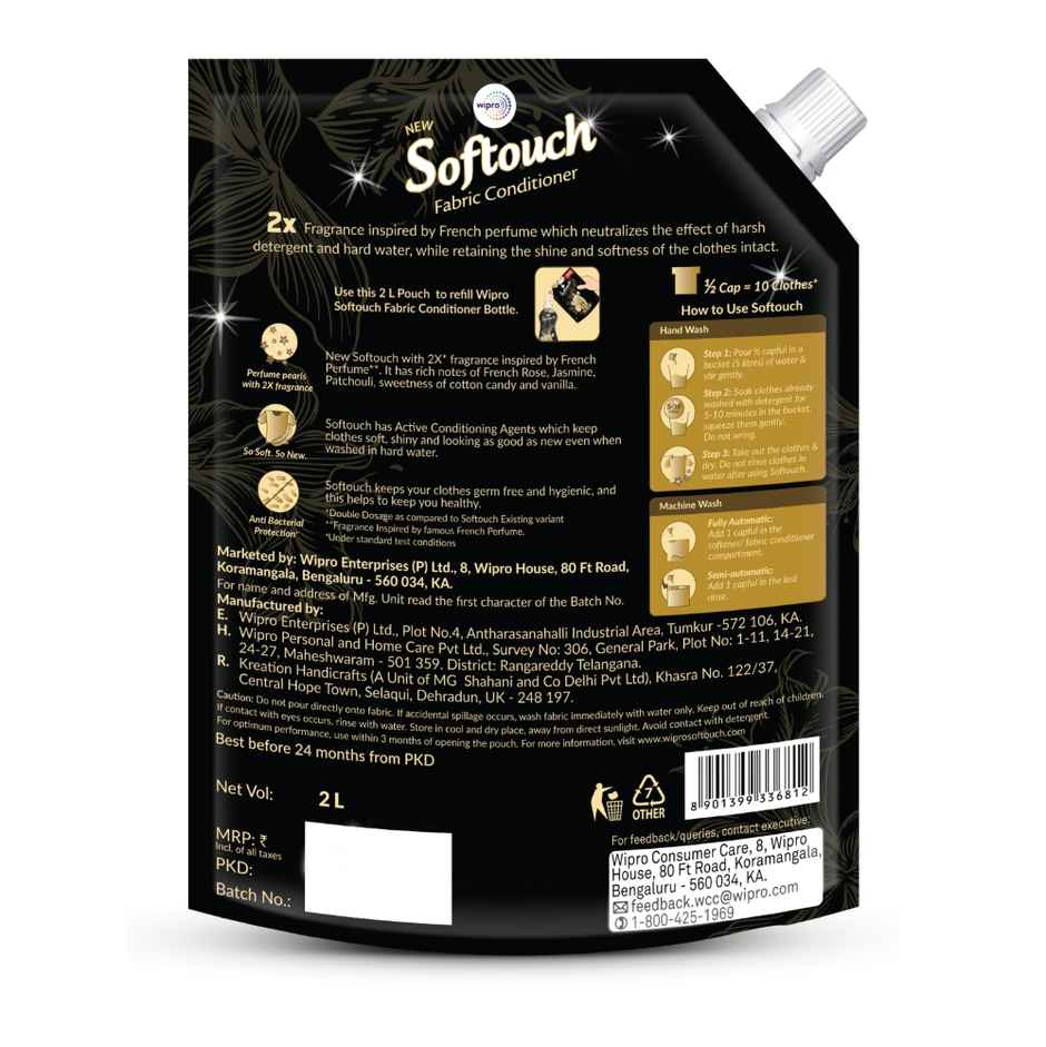 Softouch Rose and Jasmine 2X French Perfume After Wash Fabric Conditioner