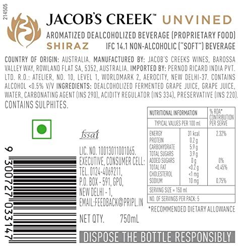 Jacob's Creek Imported Red Grape Still Wine