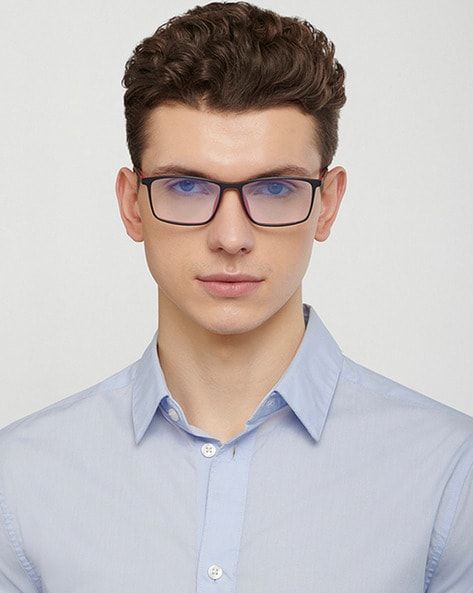 Lenskart Blu Unisex TR90 Computer Glasses | Black and Red - L