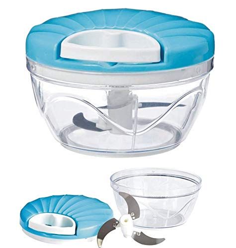 Uttam 500 Ml Large Vegetable Chopper With 3 Blades, Blue