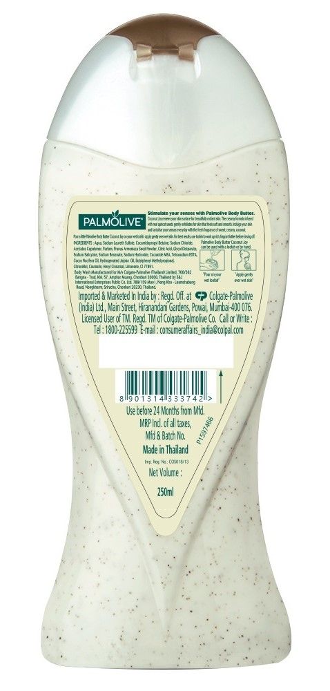 Palmolive Body Wash Coconut Joy Crème Based Exfoliator With Real Apricot Seeds and Jojoba Butter Extracts