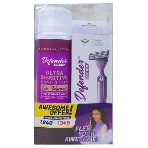Bombay Shaving Company Defender Razor + Foam Combo For Her