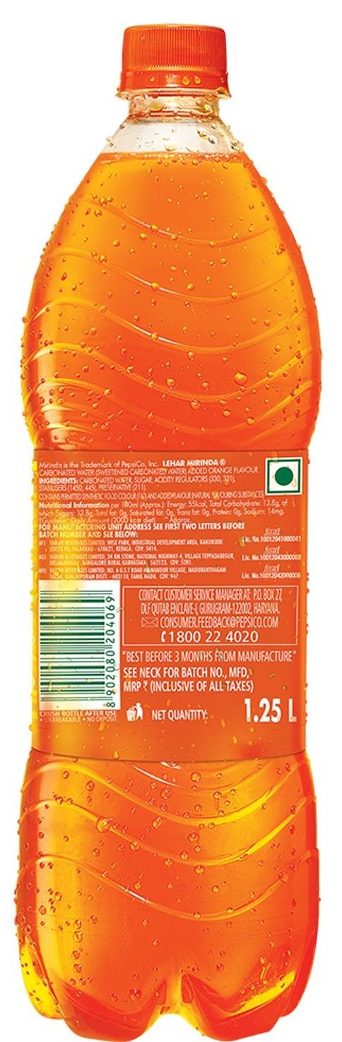 Mirinda Orange Flavoured Soft Drink 1.25 l Combo