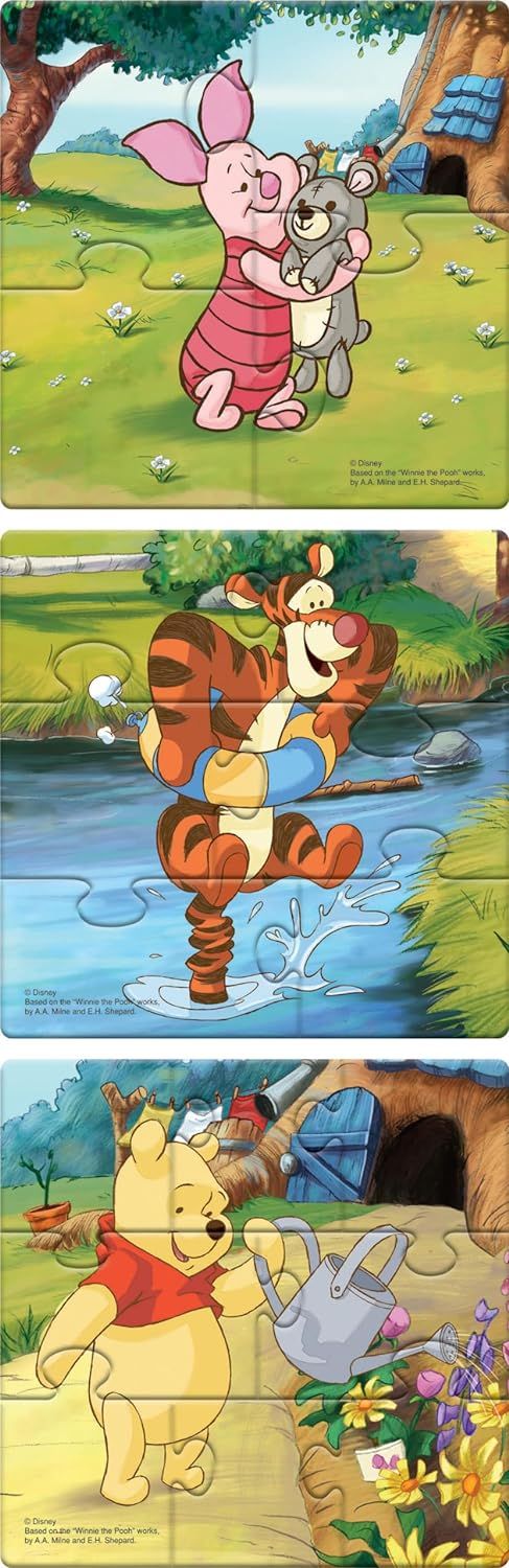 Frank Winnie The Pooh - A Set Of 3 First Puzzles - 4, 6 & 8 Pieces