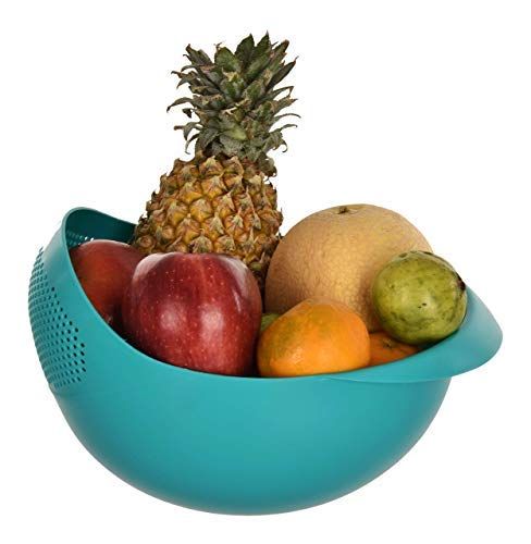 Cutting Edge Food Strainer & Colander | Washing Basket | Big | Sea Green