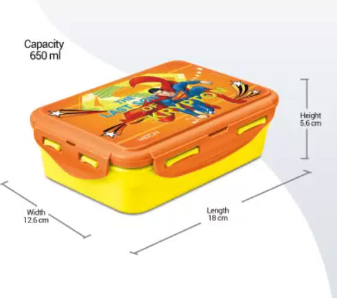 Milton Mini Fun Treat Super Hero Lunch Box (Blue/Orange, Pack Of 1)