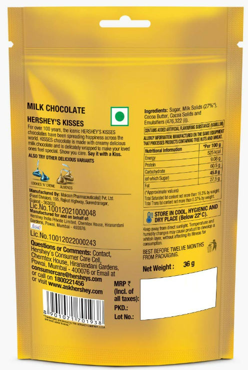 Hershey'S Kisses Milk Chocolate Share Bag