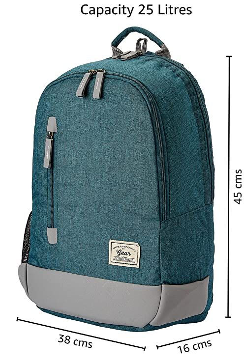 Gear Unisex Colorblocked Polyester 24 L Backpack | Green and Grey - 16 Inches