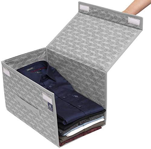 Homestrap Set Of 2 Clothes Stacker With Lid For Wardrobe
