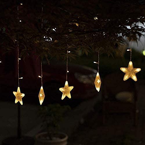 Desidiya Star Shaped Curtain String Lights - Warm White