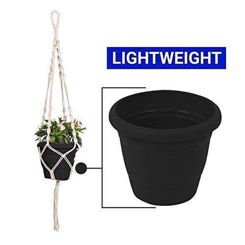 Trustbasket Uv Treated Plastic Round Pot (10") | Set Of 3, Black | Durable Plant Pots